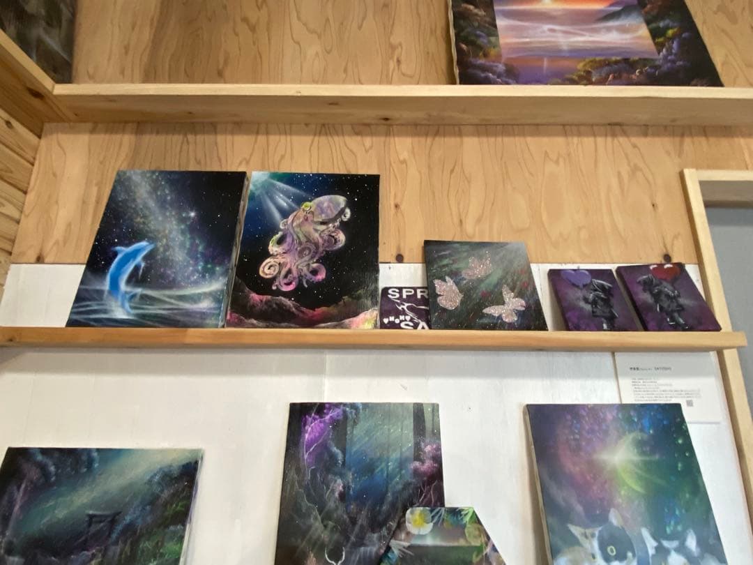 宇宙・海洋生物のアクリル画