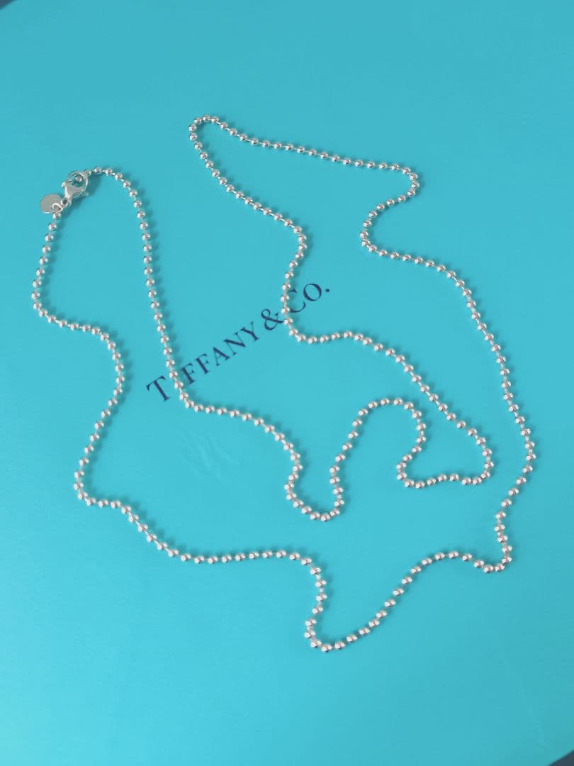 TIFFANY ティファニー ボールチェーン ロング ネックレス シルバー