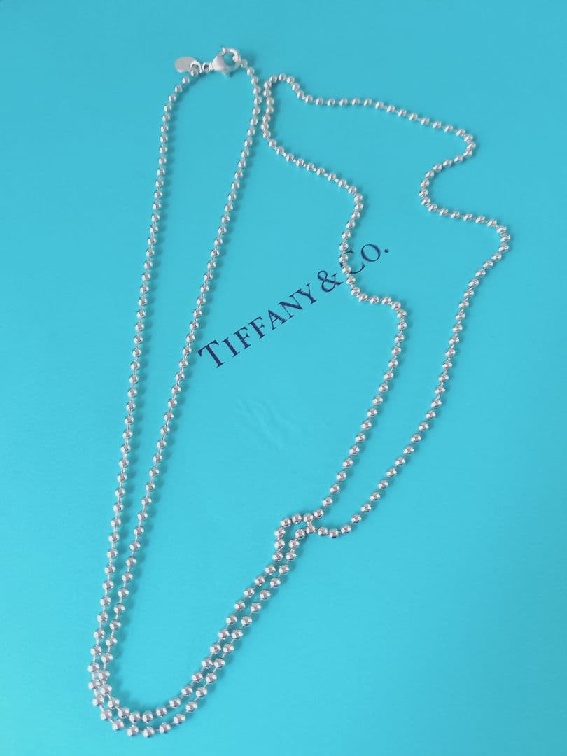 TIFFANY ティファニー ボールチェーン ロング ネックレス シルバー