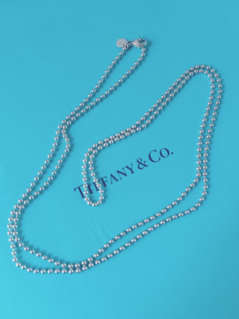 TIFFANY ティファニー ボールチェーン ロング ネックレス シルバー