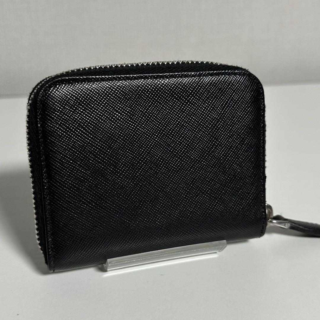 極美品　プラダPRADA サフィアーノレザー　トライアングルロゴ　ケース黒