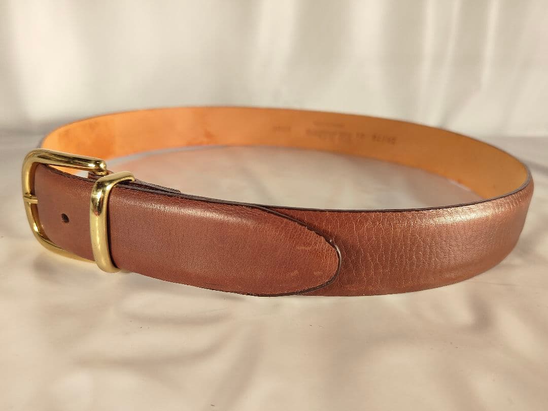 【USA製】Alden オールデン 正規品　高級ドレスベルト　厚艶本革/金真鍮