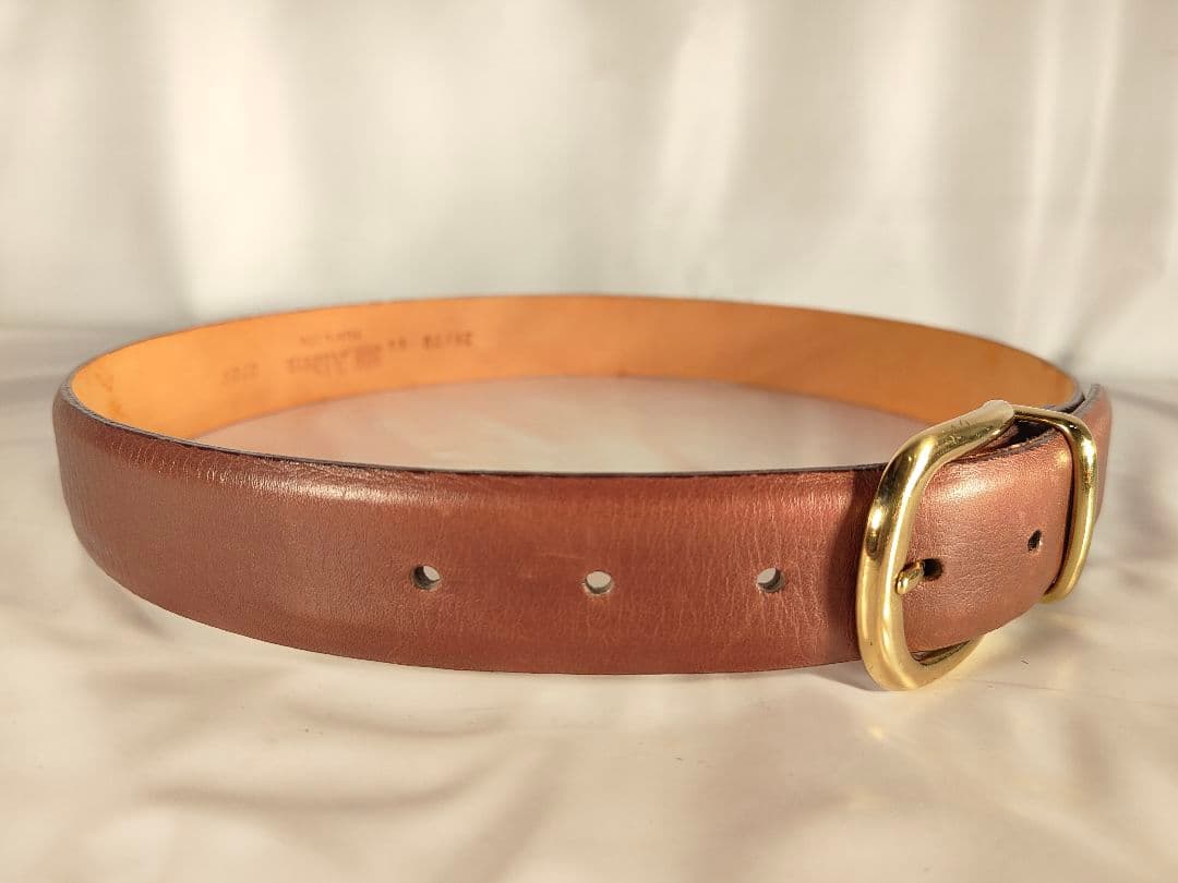 【USA製】Alden オールデン 正規品　高級ドレスベルト　厚艶本革/金真鍮