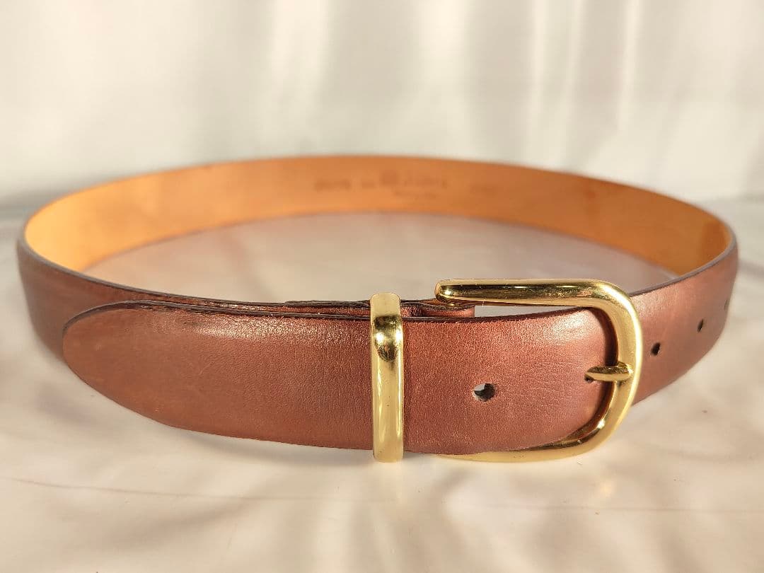 【USA製】Alden オールデン 正規品　高級ドレスベルト　厚艶本革/金真鍮
