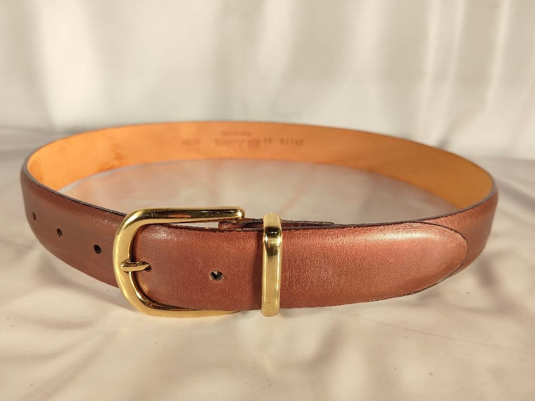 【USA製】Alden オールデン 正規品　高級ドレスベルト　厚艶本革/金真鍮