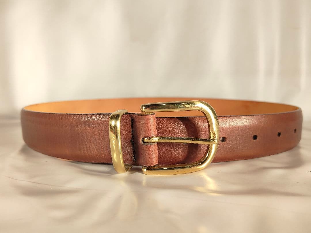【USA製】Alden オールデン 正規品　高級ドレスベルト　厚艶本革/金真鍮
