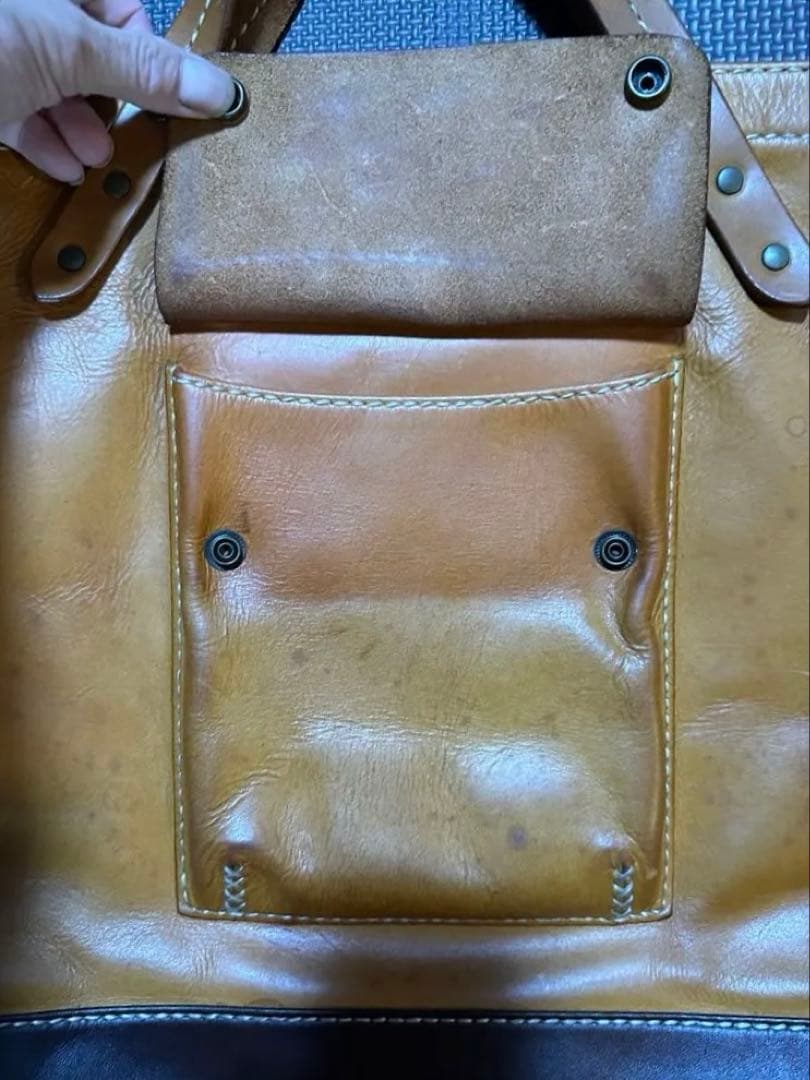 サムライクラフト　トートバッグ　ナチュラル×ブラウン