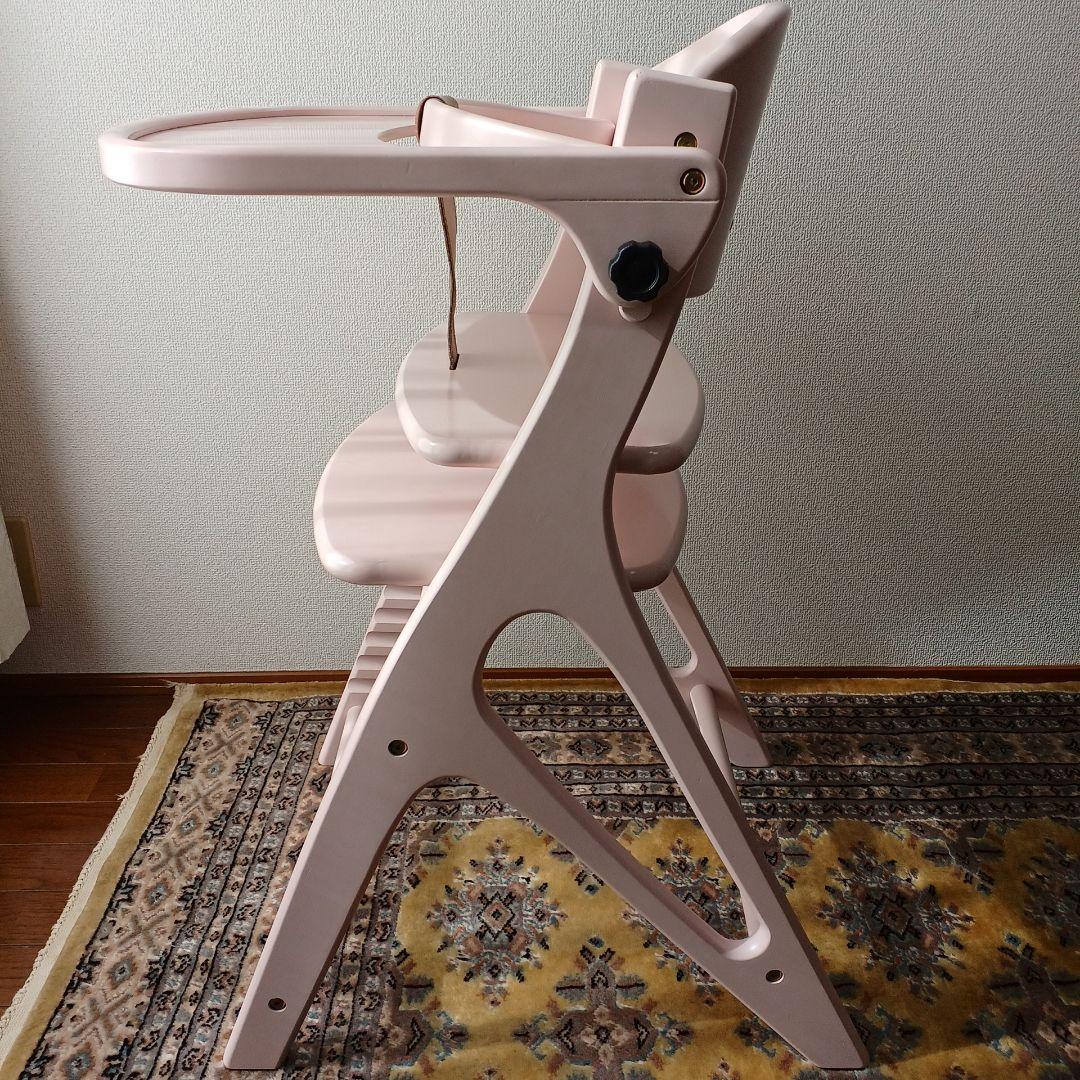 【希少色】ヤマトヤ　アッフルチェア　テーブル　ガード付　ミルキーピンク