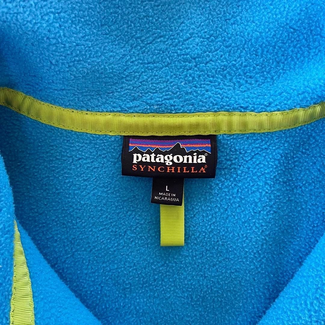 ★Patagonia　シンチラ　スナップt　Lサイズ　ターコイズブルー×レッド