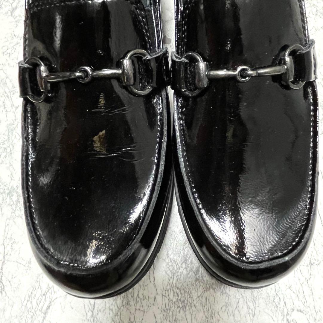 【極美品】ブソラ ヒールアップ ビットローファー エナメル (38)