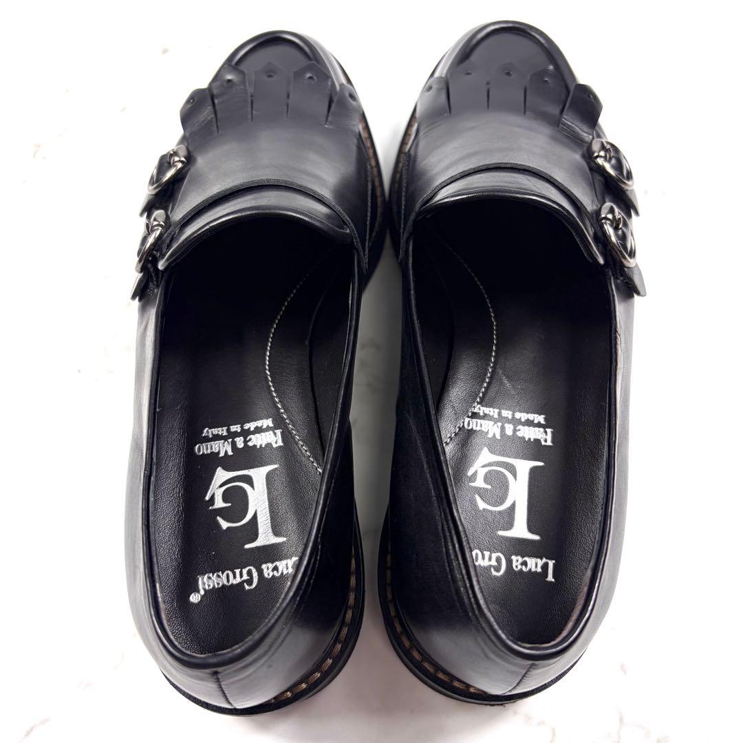 Luca Grossi レザー フリンジ モンクストラップ ブラック (23)