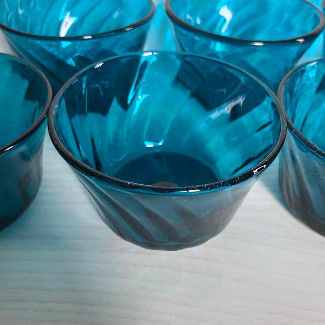 r*P様 38【倉敷ガラス】小谷眞三 翠小鉢6点セット
