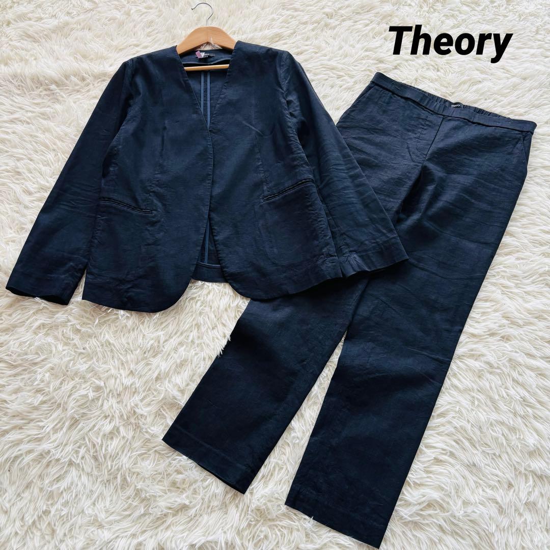 セオリー23SSパンツスーツセットアップEco Crunchリネン混大きいサイズ