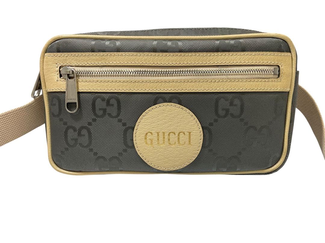 GUCCI グッチ　オフザグリッド　ボディバッグ　ウエストポーチ　GG レザー