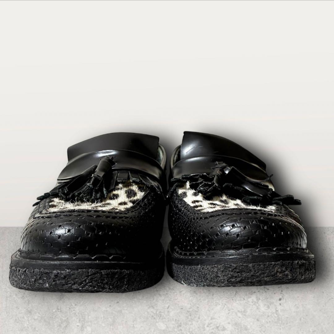 ジョージコックス×フレッドペリー タッセルローファー ハラコ レオパード 黒