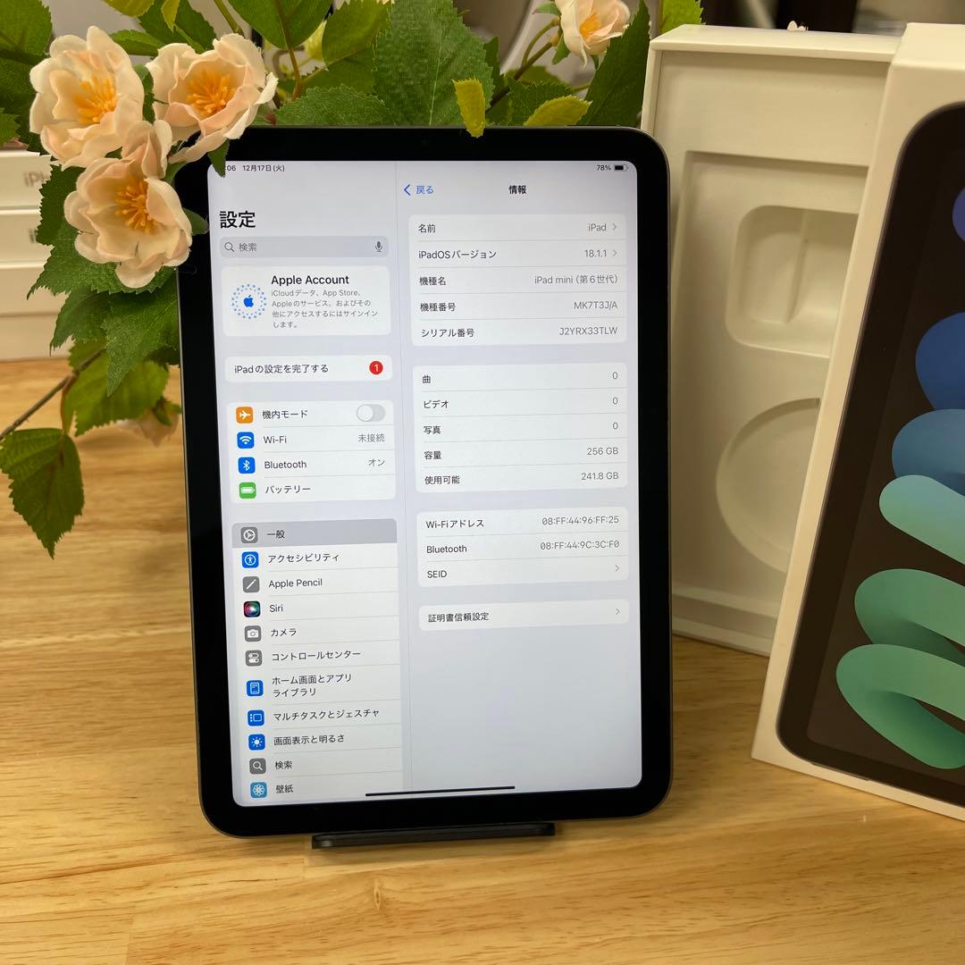 中古美品 iPad Mini 第6世代 256GB WiFi モデル