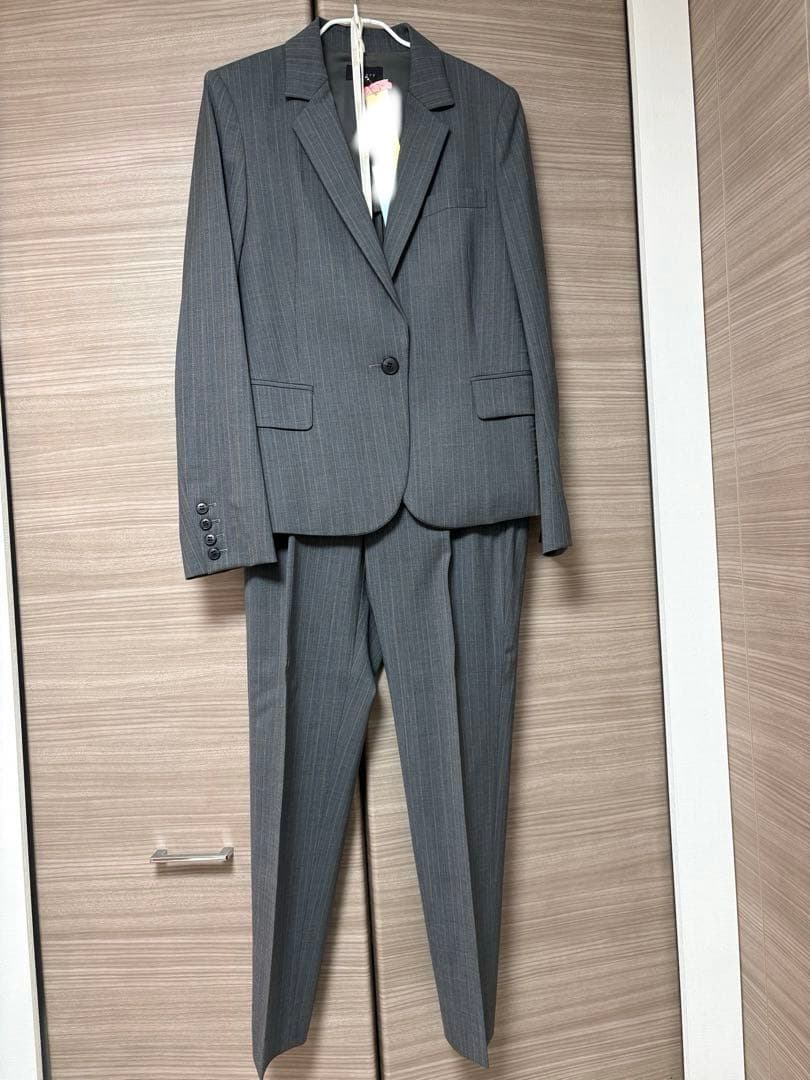 値下げ_theory _スーツ_グレー×水色ストライプ