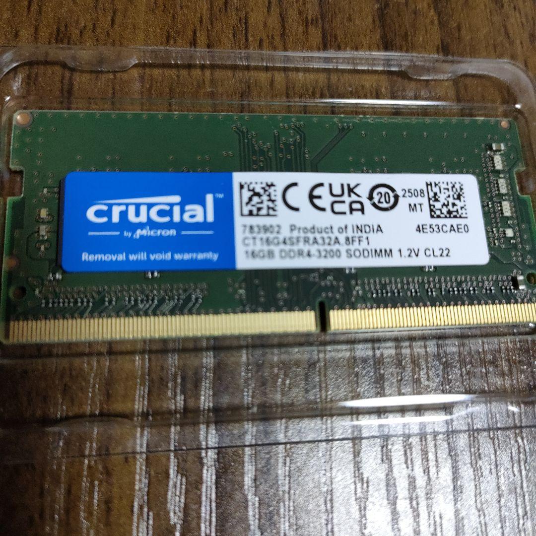 crucial 16GB DDR4-3200 SODIMM メモリー