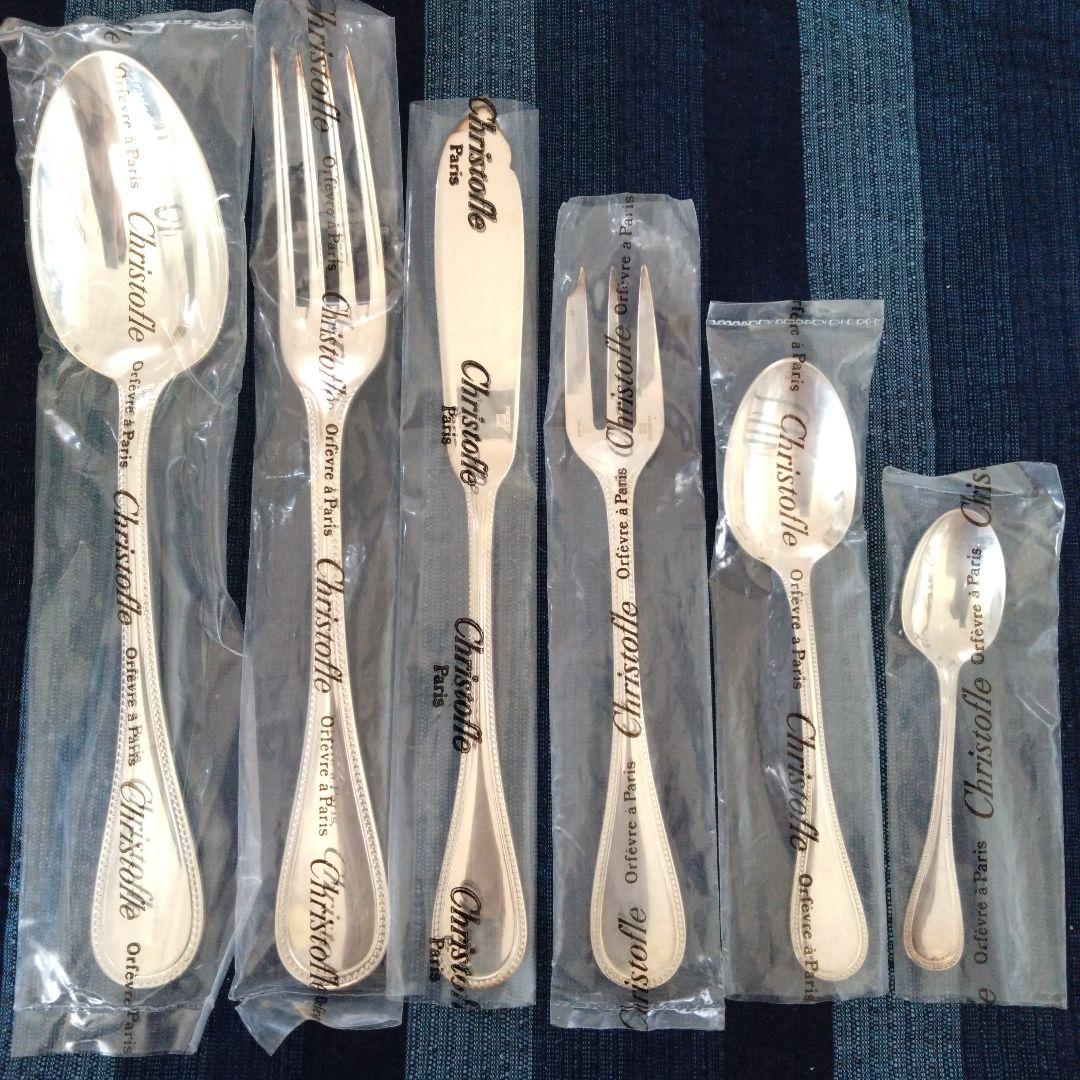 クリストフルシルバー（銀メッキ）カトラリー　パールコレクション６本セット【中古】