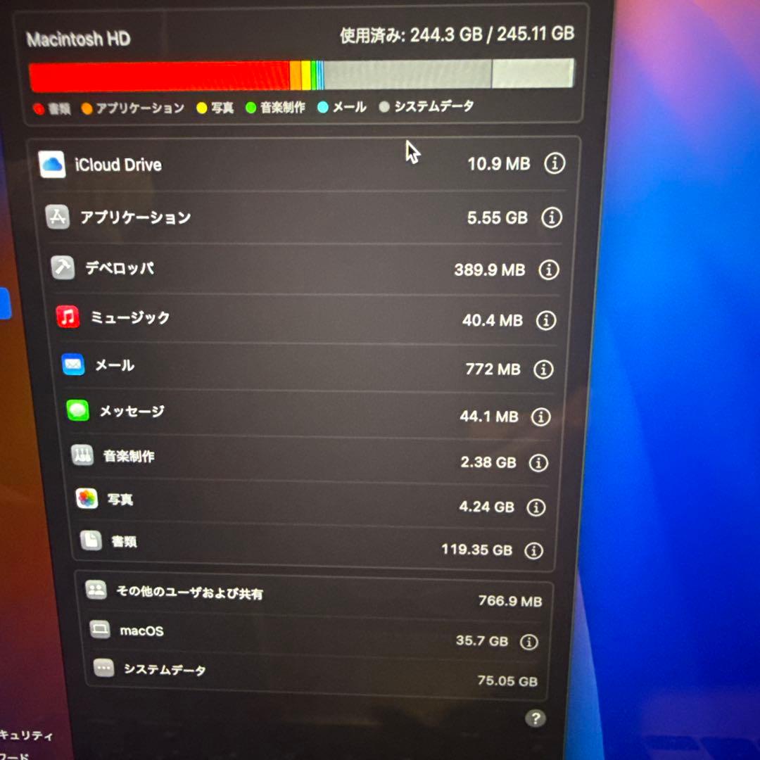 2022 MacBook Pro M2 13インチ 8GB 256GB SSD