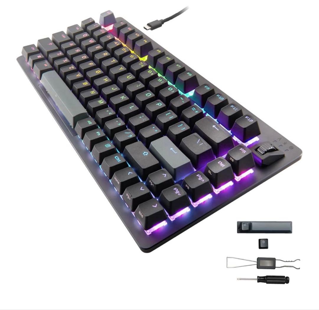 エレコム ゲーミングキーボード TK-VK720ABK-EN US配列