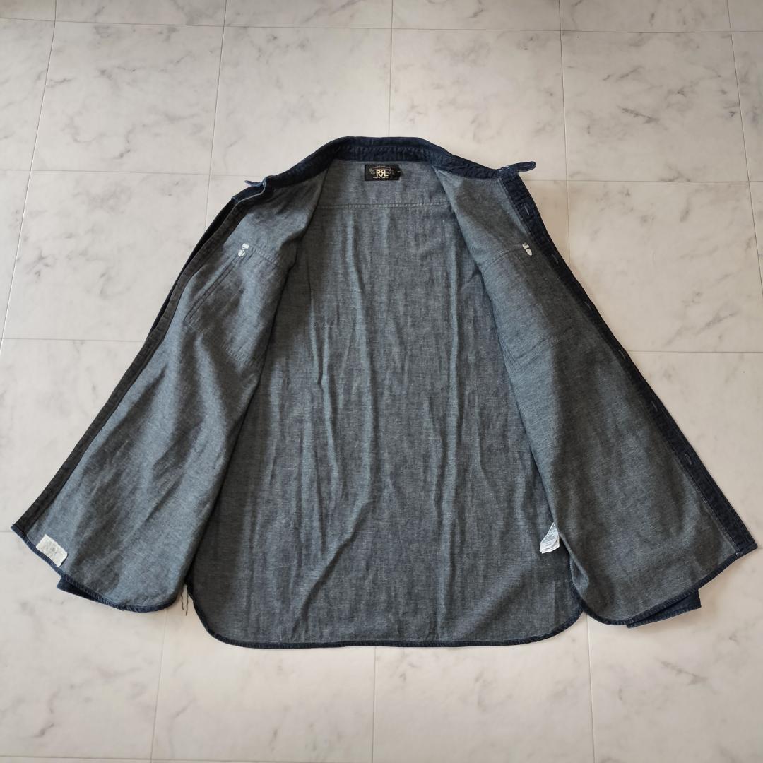 RRL デニムワークシャツ XL インディゴ ヴィンテージ加工 ダブルアールエル