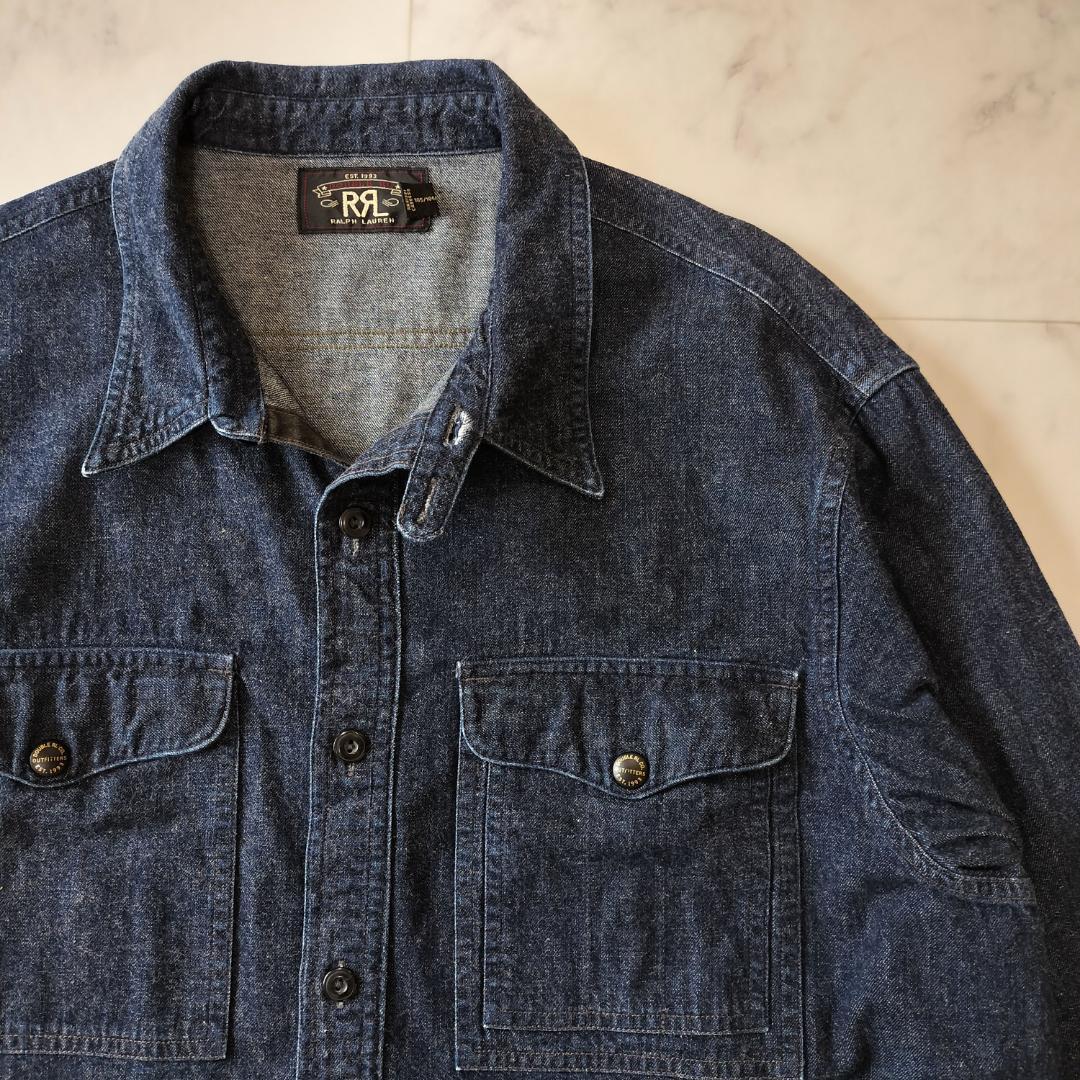 RRL デニムワークシャツ XL インディゴ ヴィンテージ加工 ダブルアールエル
