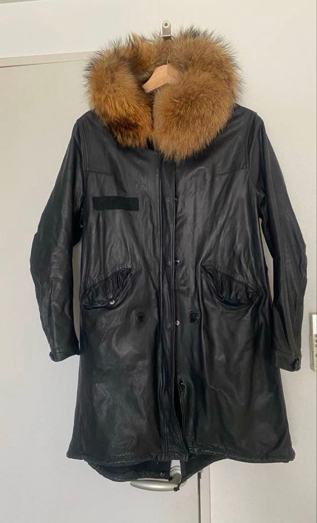 Sisii ファー付きレザーモッズコート