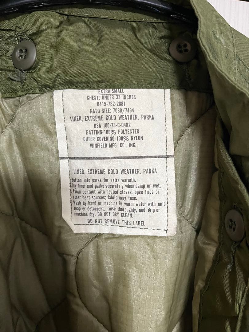 XSサイズ 実物美品M-65フィッシュテールパーカー（モッズパーカー）フルセット