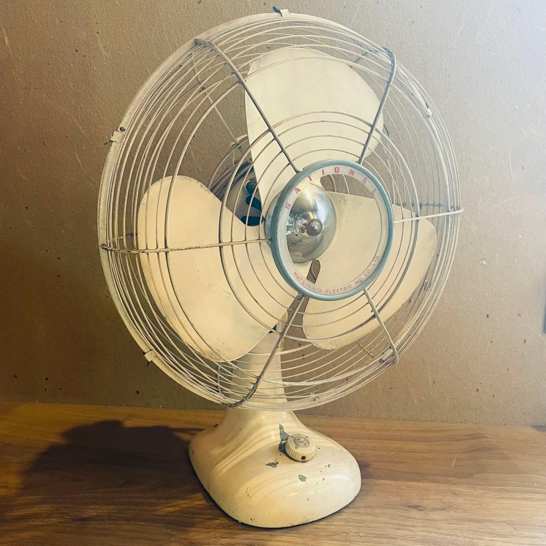 通電動作OK 昭和レトロ 当時物 松下電器 ナショナル 扇風機 M5-A ホワイ