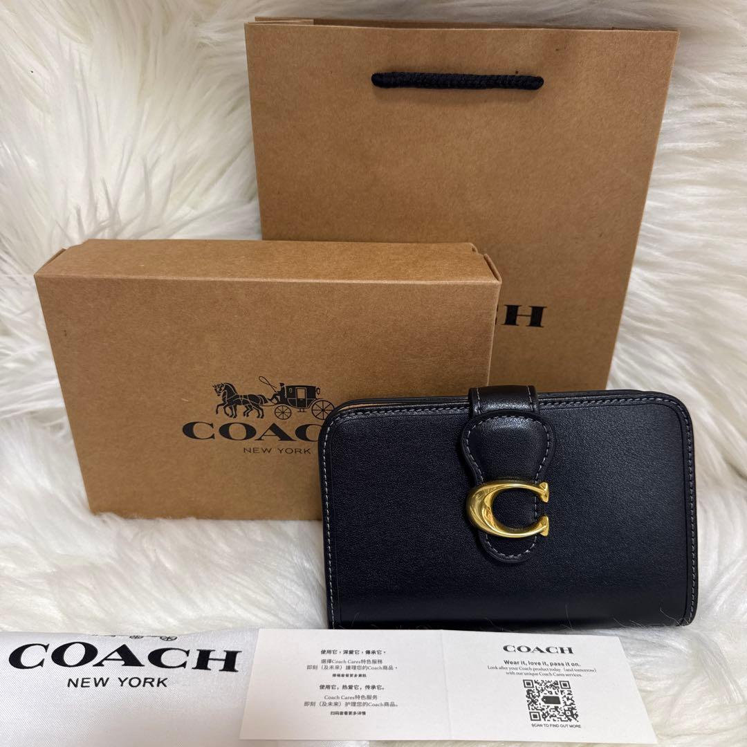 COACH ブラックレザー 二つ折り財布