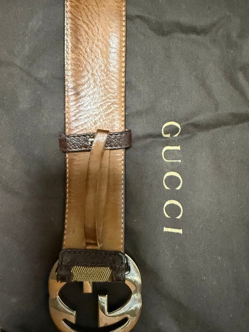 GUCCI GGパターン ベルト ブラウン/ベージュ