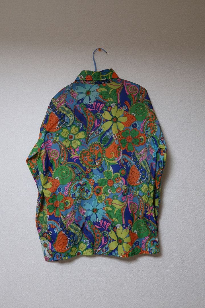 70's SKYR 総柄ナイロンシャツ