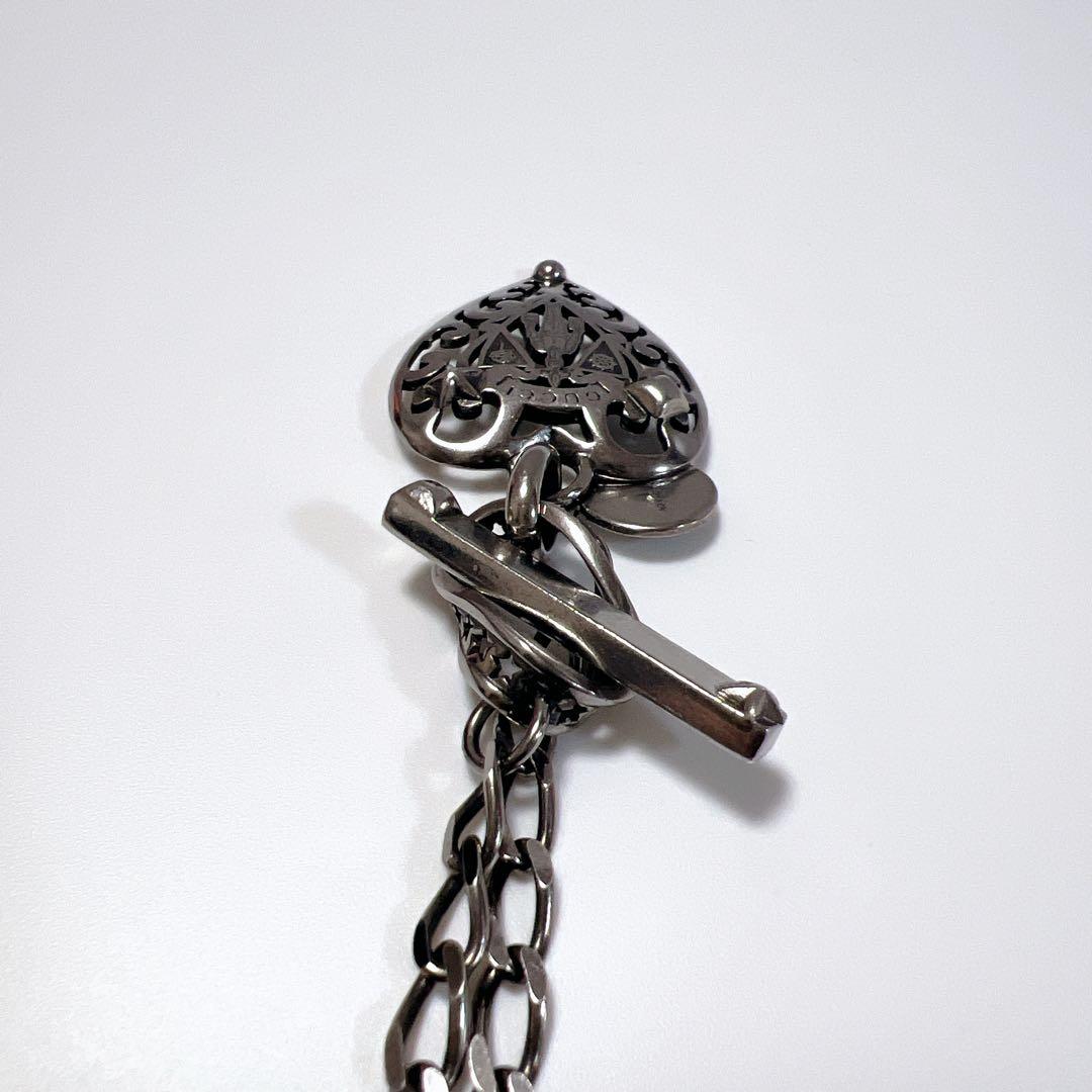 《極美品》グッチ ネックレス ハート クレスト トグル シルバー 925 紋章