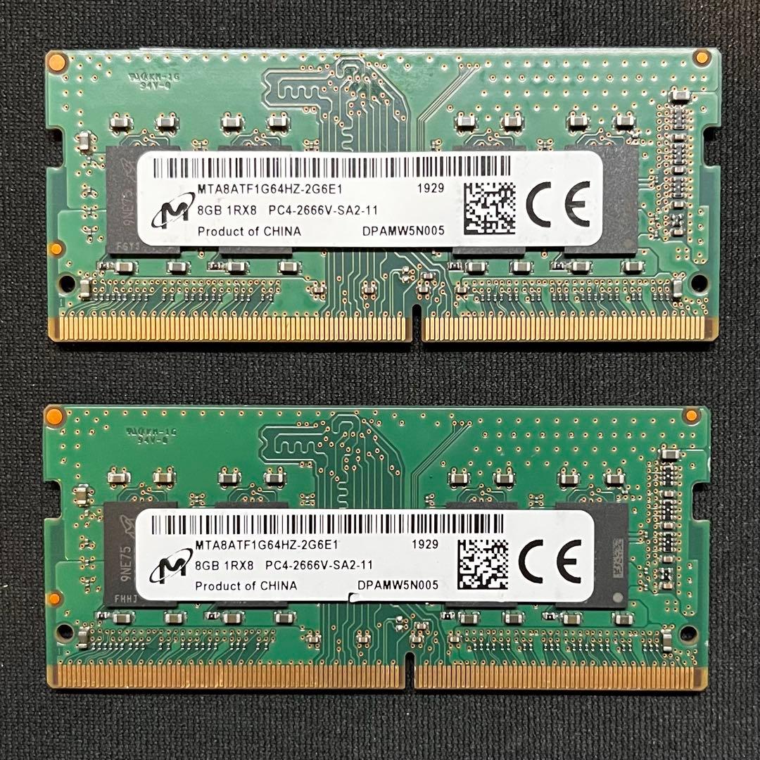 G*m様 8GB2枚セット(16GB) ノート用メモリ DDR4-2666V-S