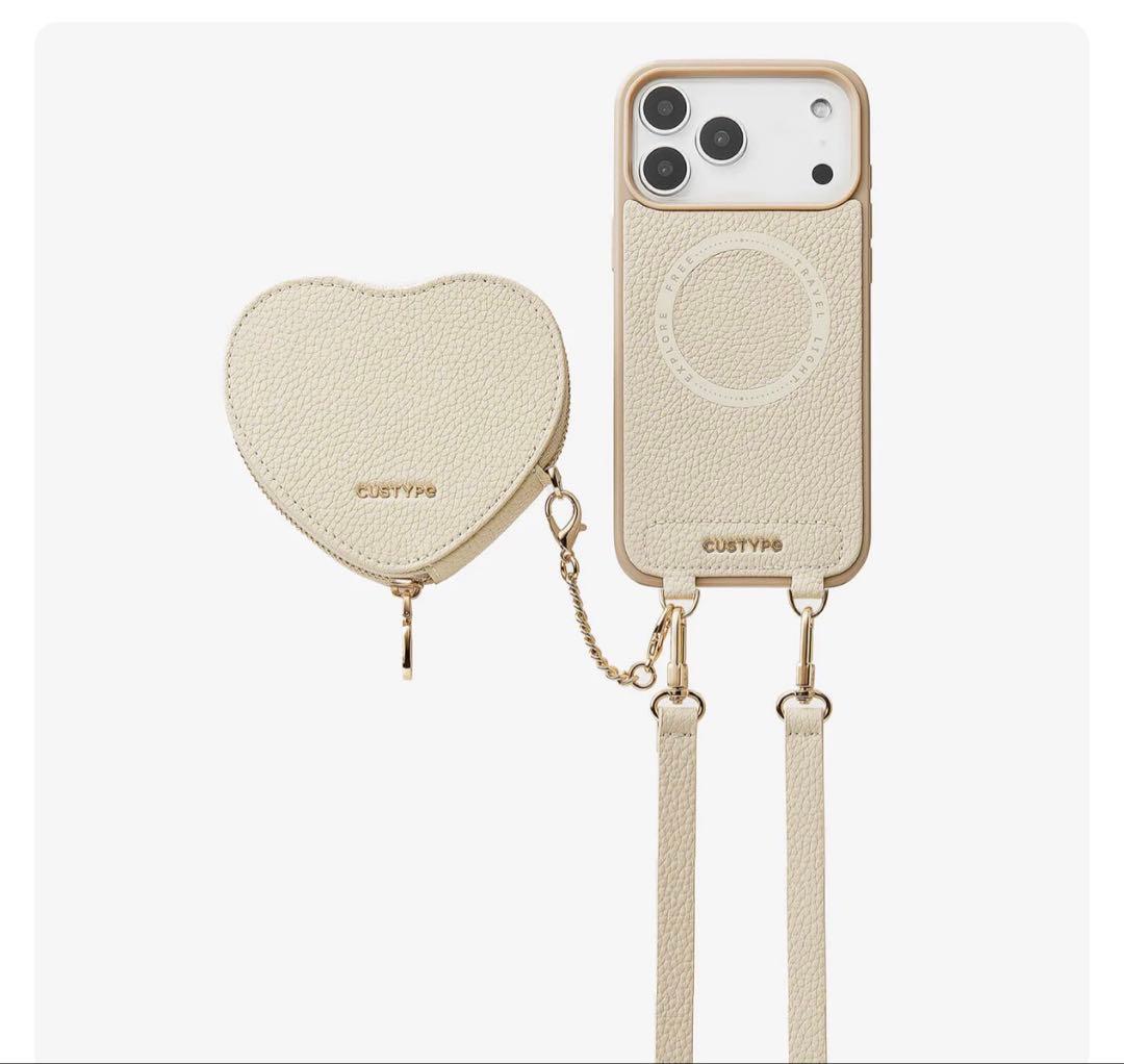 CUSTYPE ハート型ポーチ付きiPhone15Pro ケース