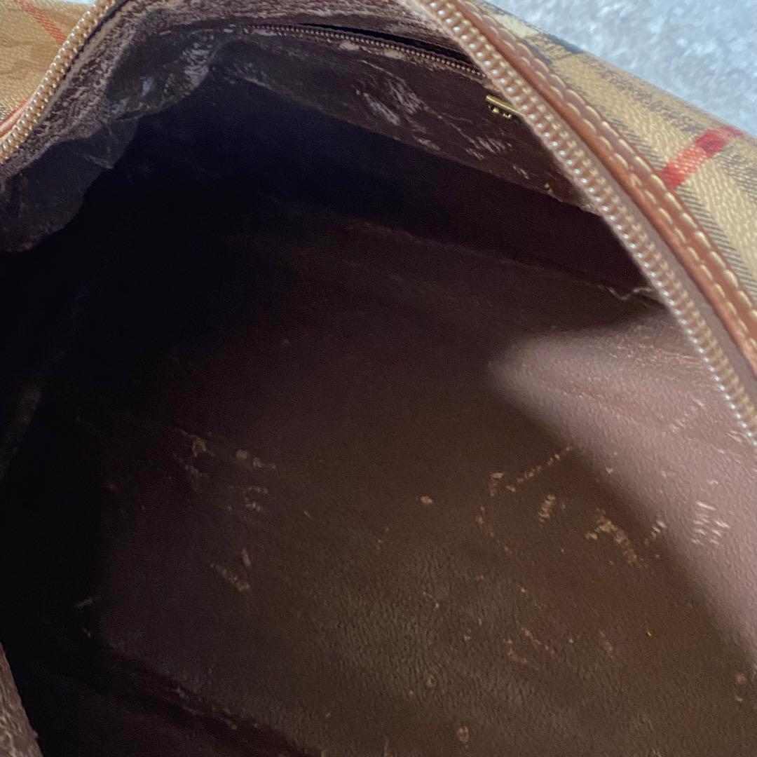 バーバリーロンドン　ボストンバッグ　2way PVCレザー　ノバチェック　ホース