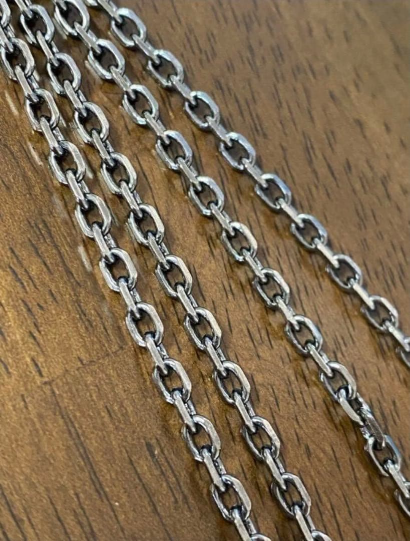 ☆新品☆ シルバーs925ネックレス 燻しアズキチェーン　4mm×50cm