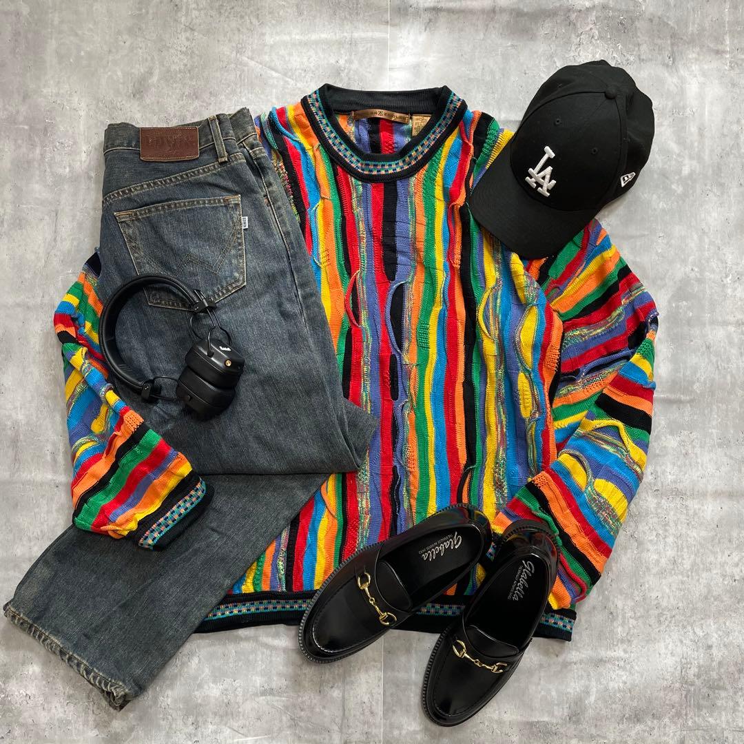 【ブルズ】 c-boy style COOGI風 3Dニット デニムパンツ