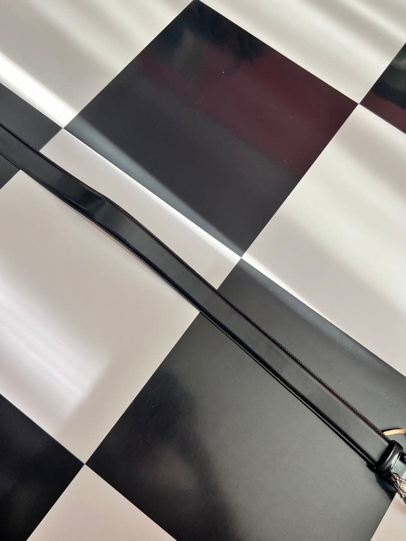 GUCCI ベルト　タイガーヘッドバックル レザー ブラック