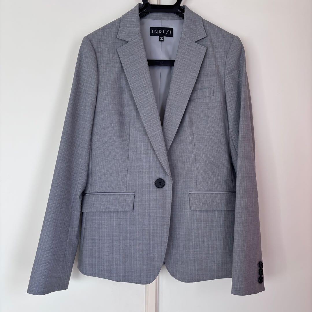 INDIVI パンツスーツ グレー 卒業式 入学式 面接