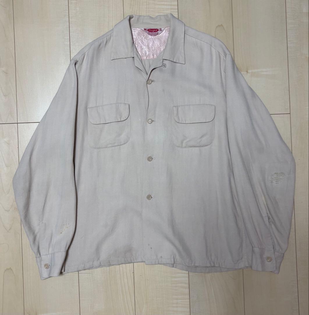 50s vintage pilgrim レーヨンギャバシャツ