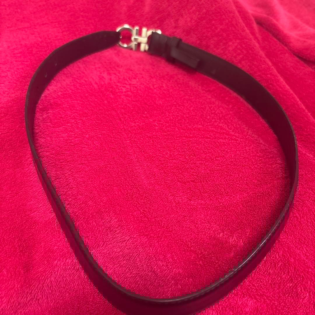 サルヴァトーレフェラガモ ダブルガンチーニ ベルト ブラック シルバー 黒