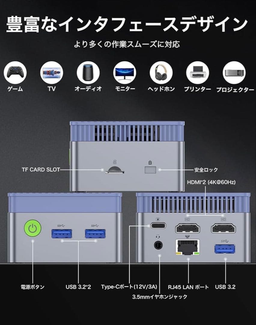 ミニPC GMKtec NucBox G5 12GB+1TB