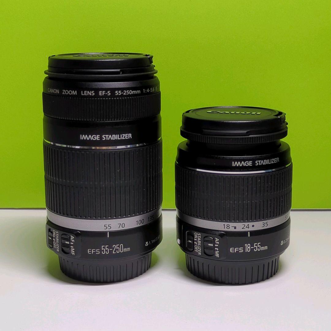 キャノン Canon EF-S 18-55,55-250 Wレンズ おまけ付き
