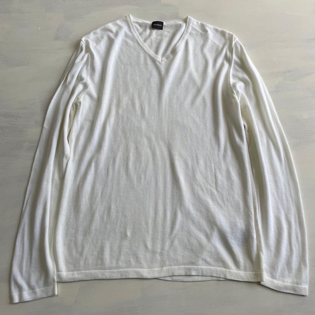 レア　イタリア製 90s JIL SANDER コットン Vネック ニット