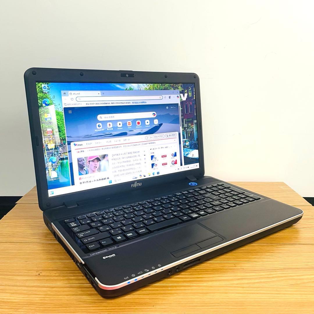 爆安SSD富士通ノートパソコン　Windows11オフィスカメラDVD