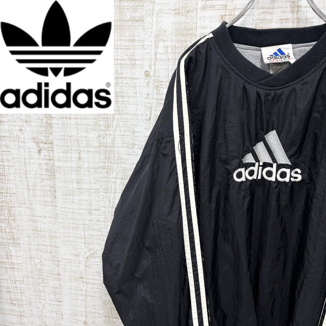 JQ102《常田大希さん着用》アディダス　プルオーバー　刺繡ロゴ　サイドデザイン