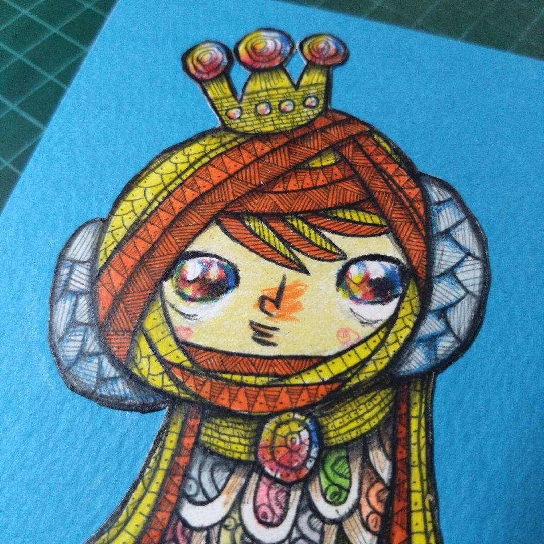 【ザビちゃん】【原画肉筆】疫病退散・アマビエさま