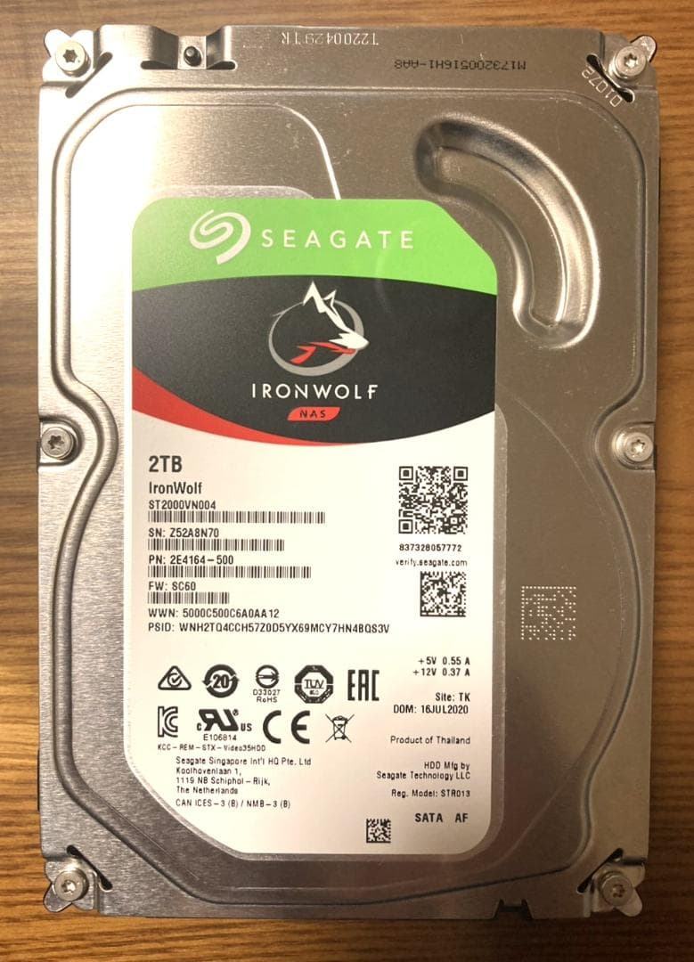 Seagate ST2000VN004（3.5インチ HDD 2TB）